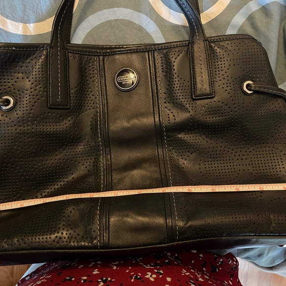 Black Leather Coach Shoulder Bag - Picture 8 of 11